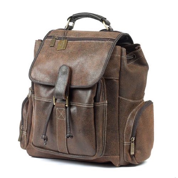 NWT Claire Chase Distressed Leather UPTOWN BACKPACK - Picture 1 of 8